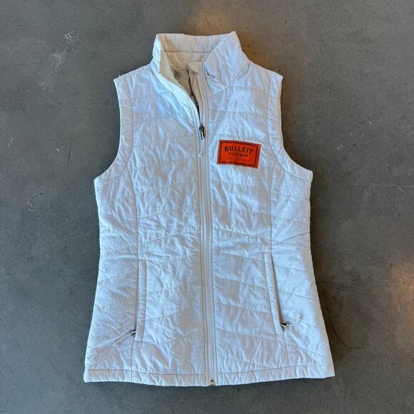 Vintage Y2k Bulleit Bourbon Columbia White Nano Lightweight Vest Small - Picture 1 of 5